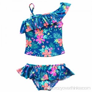 YiZYiF Kids Girls Floral Print 2 Pcs Tankini Swimwear Bathing Suit B072QC35JW